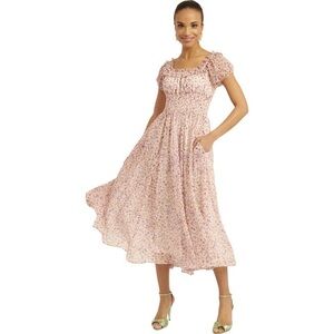 Rachel Parcell Pink Floral Midi Dress